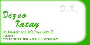 dezso katay business card